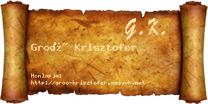 Groó Krisztofer névjegykártya