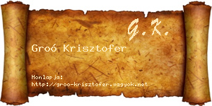 Groó Krisztofer névjegykártya